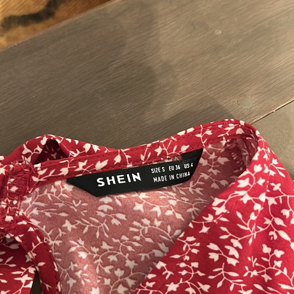SHEIN Open Back Tie Back Ruffle Flutter Sleeve Ditsy Floral Dress, Sz.Small NWOT - Picture 8 of 12